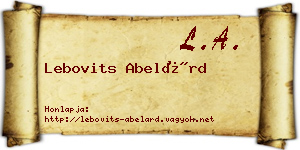 Lebovits Abelárd névjegykártya